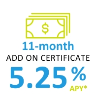 11-Month Certificate of Deposit 5.25% APY*