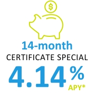 14-month Certificate Special: 4.14% APY*