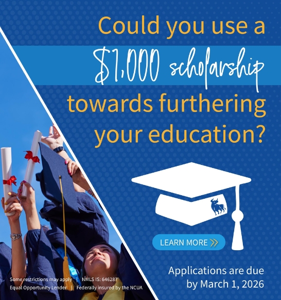 Could you use a $1,000 scholarship towards furthering your education? Applications are due by March 1, 2026. Learn more.