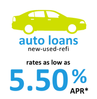 Auto Loans new, used, or refi as low as 5.50% APR