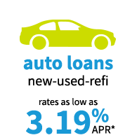 Auto Loans new, used, or refi as low as 3.19% APR