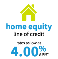 home equity
line of credit
rates as low as 4.00% APR*