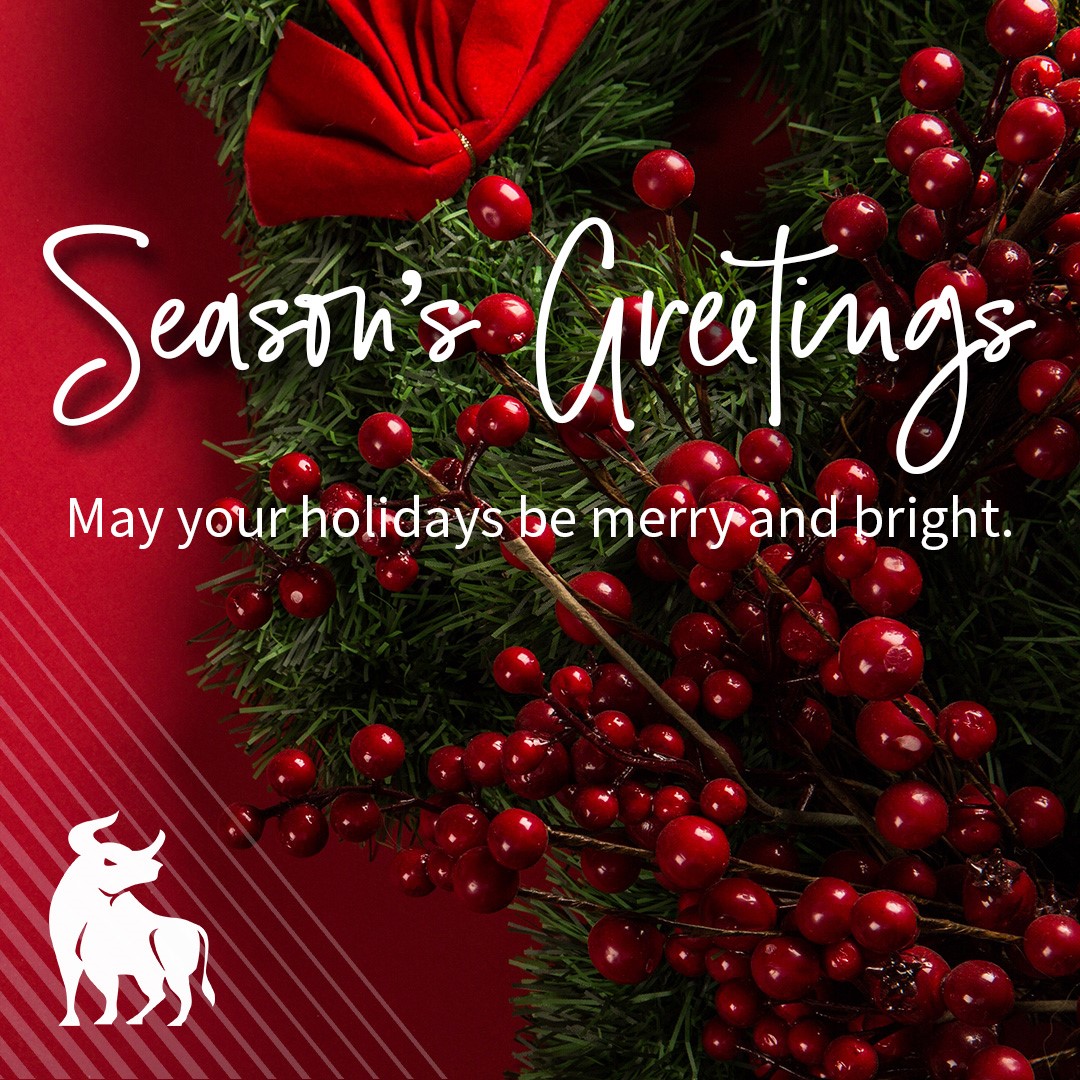 Seasons Greetings. May your holidays be merry and bright. - BlueOx Credit Union