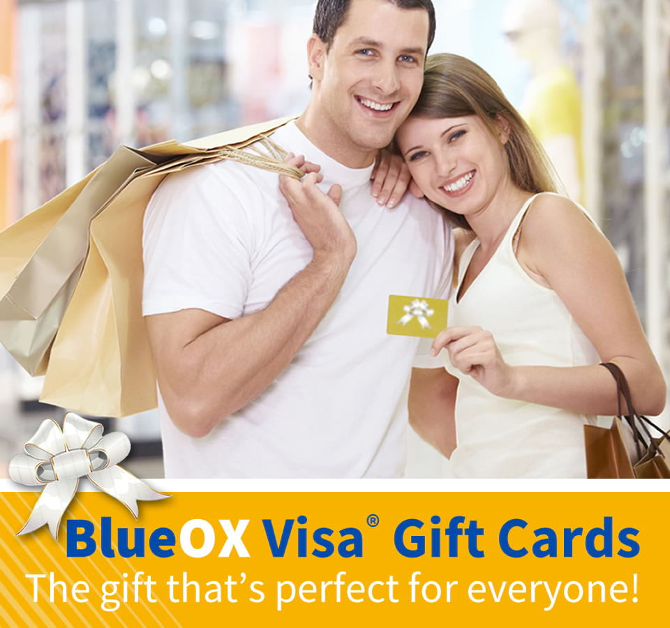BlueOx Visa® Gift Cards. The gift that's perfect for everyone!