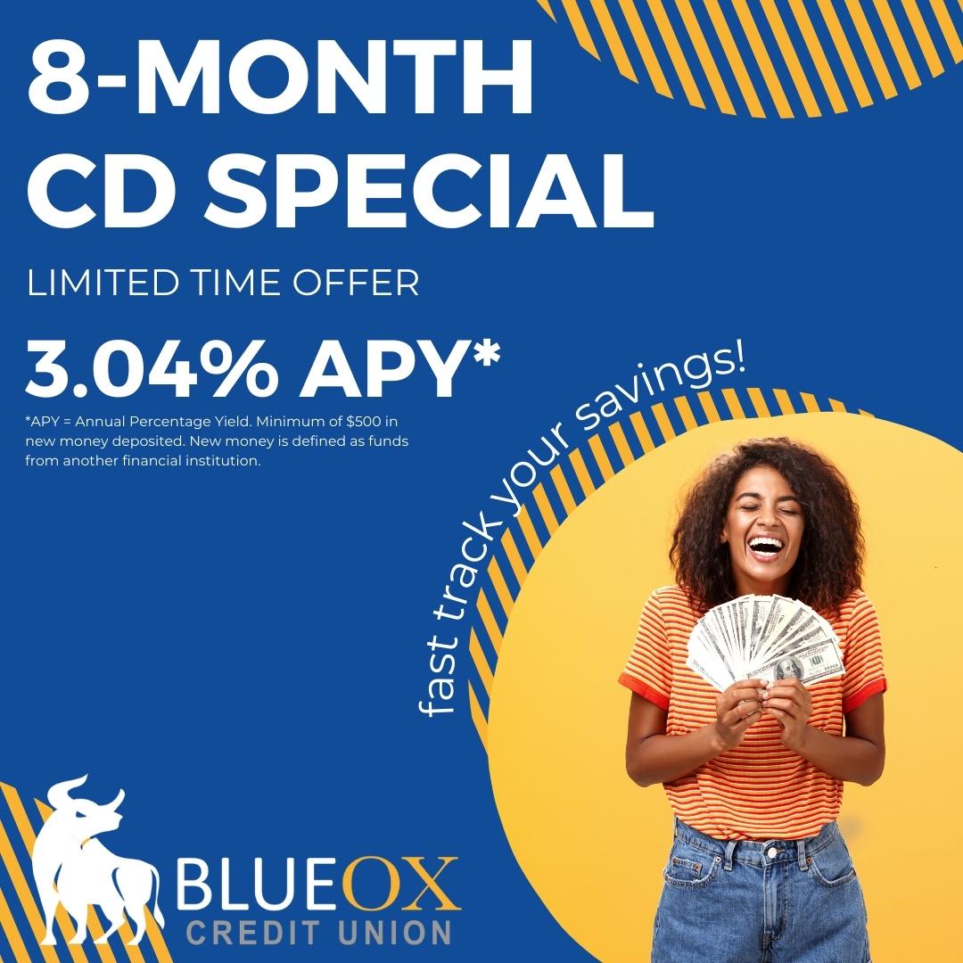 8-Month CD Special - BlueOx Credit Union