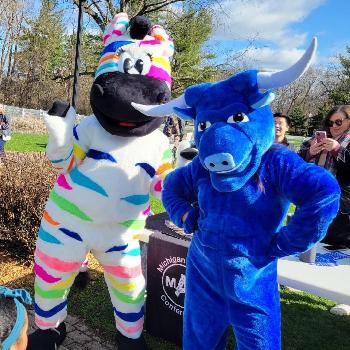 Blue joins the team at the Walk About, Talk About Autism Event in Portage Michigan.